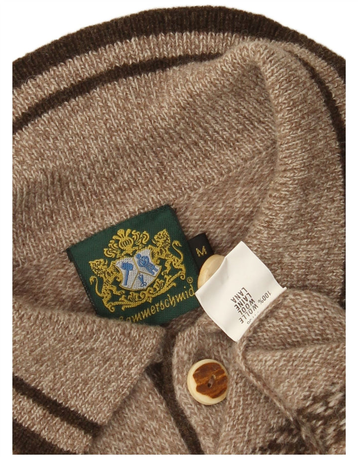 HAMMERSCHMID Muški džemper s polo ovratnikom s grafičkim motivima srednje smeđe boje s pjegama