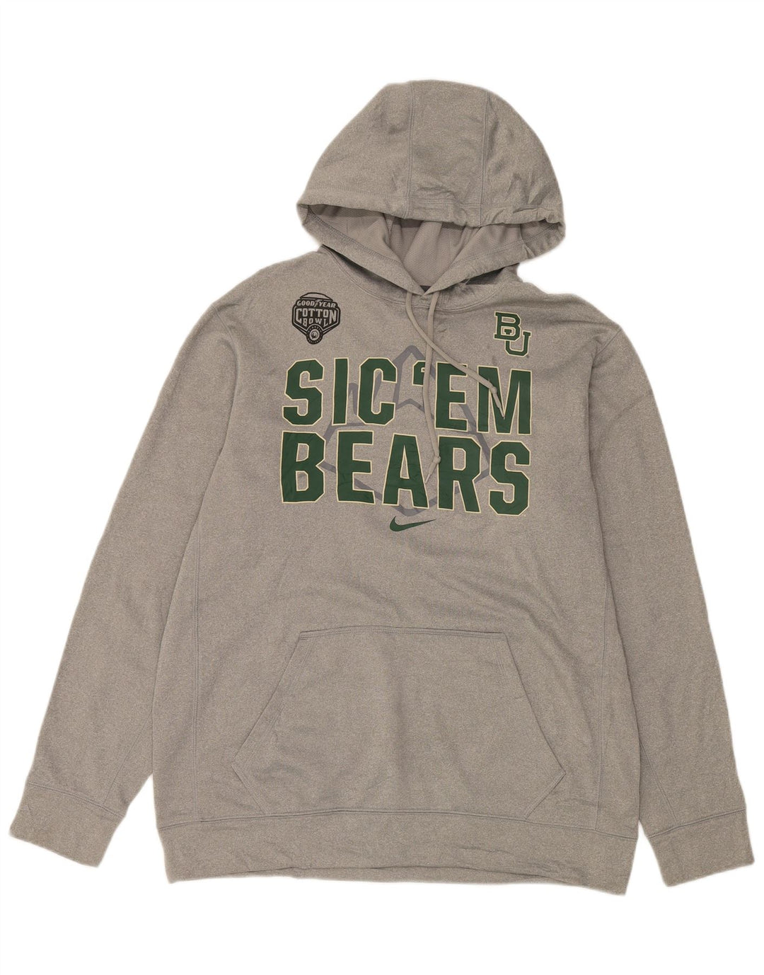 Nike muška majica s kapuljačom Baylor Bears, veliki sivi poliester