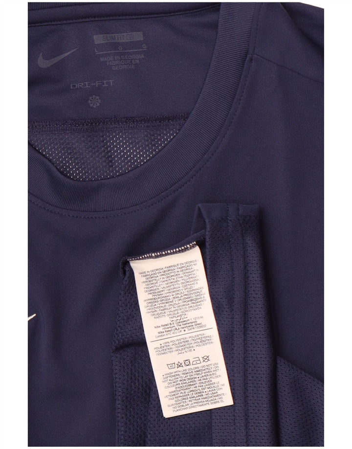 NIKE muška Dri Fit Slim Fit majica dugih rukava, veliki tamnoplavi poliester