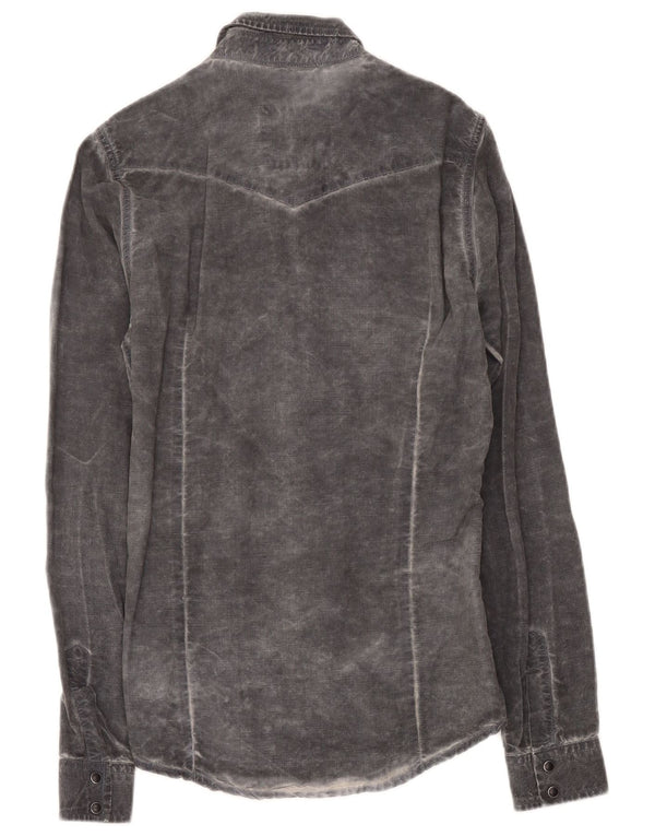 Roy Rogers muška košulja Acid Wash Large Grey Lyocell