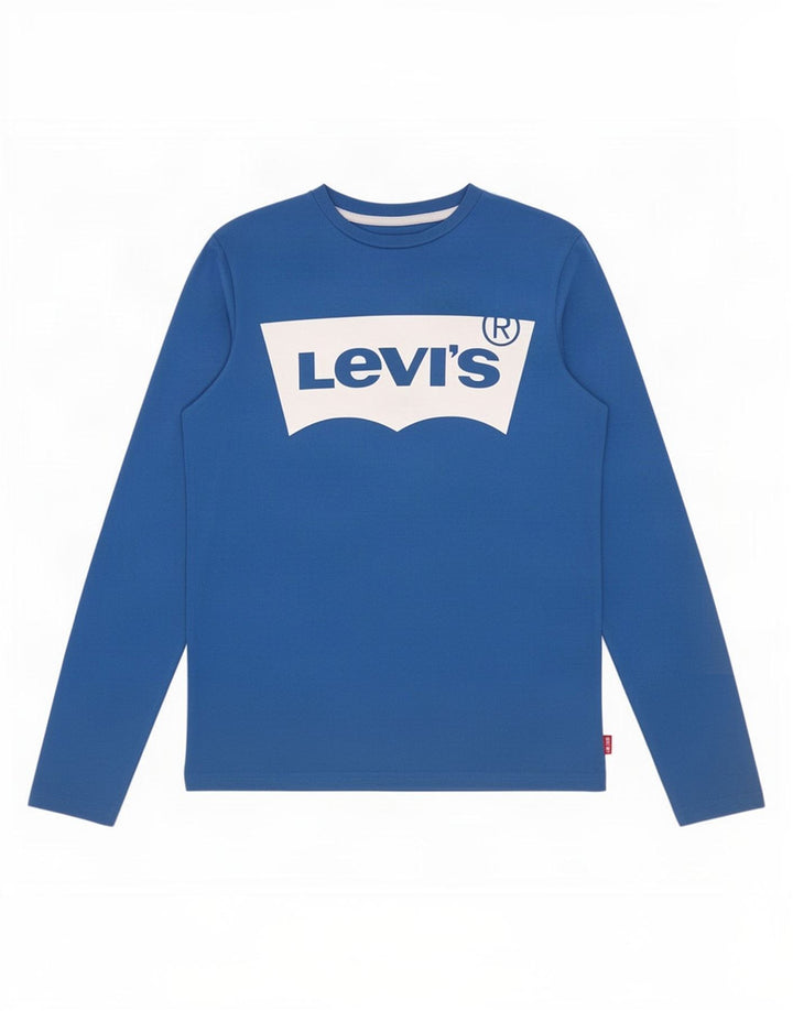 Plava pamučna majica dugih rukava Levi's Boys s grafičkim motivima 13-14 godina