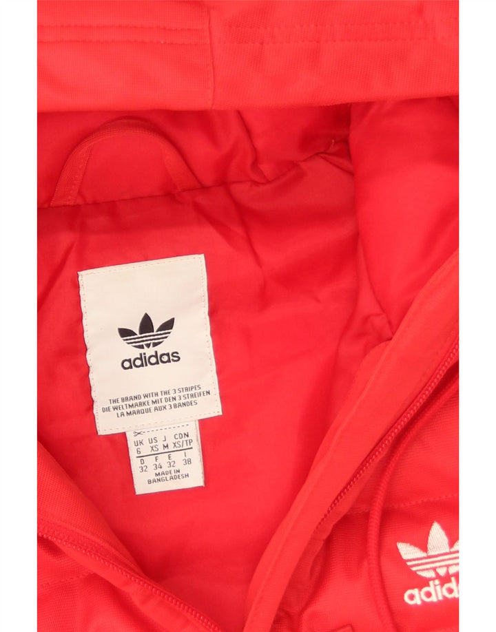 Adidas ženska podstavljena jakna s kapuljačom UK 6 XS crveni poliester