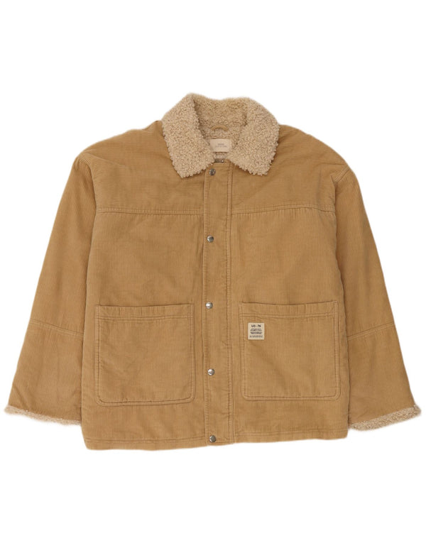 Urban Outfitters Mens Sherpa Corduroy jakna UK 38 srednje bež pamuk
