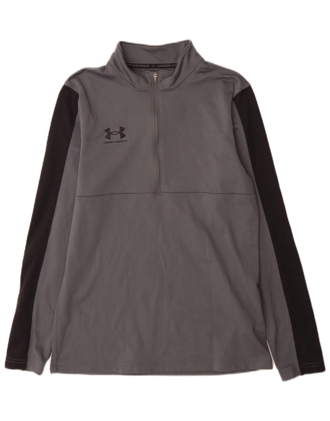 Under Armour Ženska majica s izrezom s patentnim zatvaračem Regular Fit, dugih rukava, srednje sive sportske