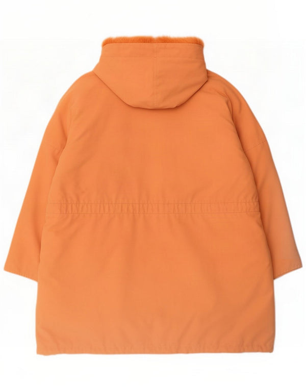 Vintage ženska velika parka jakna s kapuljačom UK 22 3XL Narančasta