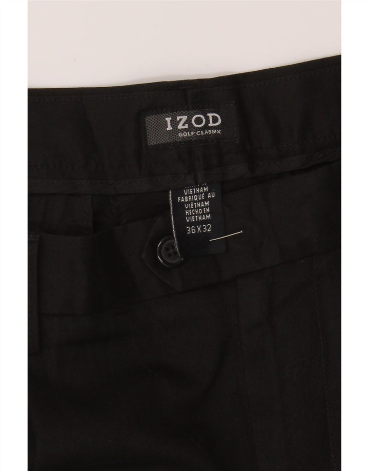 IZOD Mens Straight Suit Trousers W36 L32 Black Polyester Vintage Izod and Second-Hand Izod from Messina Hembry 