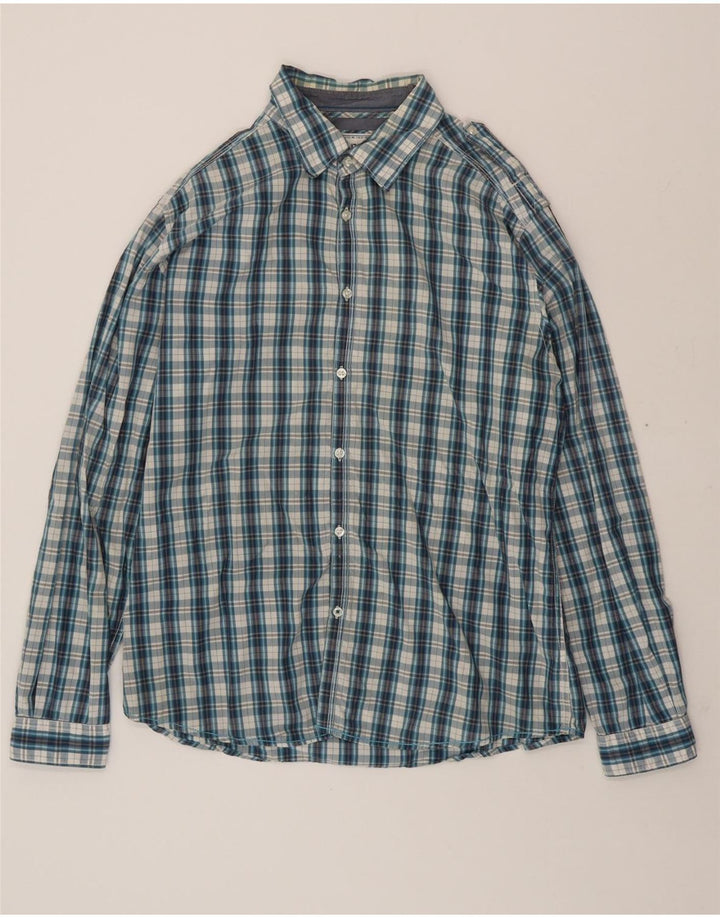 ESPRIT Mens Urban Fit Slim Fit Shirt XL Blue Check Vintage Esprit and Second-Hand Esprit from Messina Hembry 