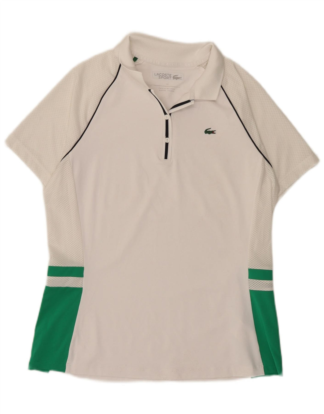 Lacoste ženska polo majica veličine 42, veliki bijeli poliester u boji