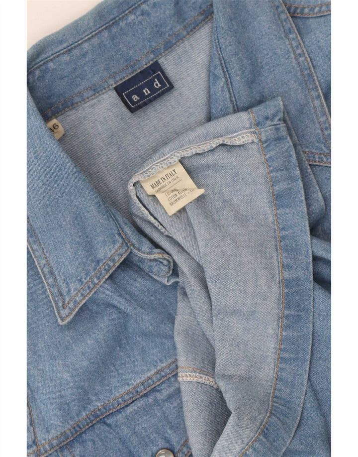 I ženska traper košulja bez rukava IT 46 Large Blue Cotton
