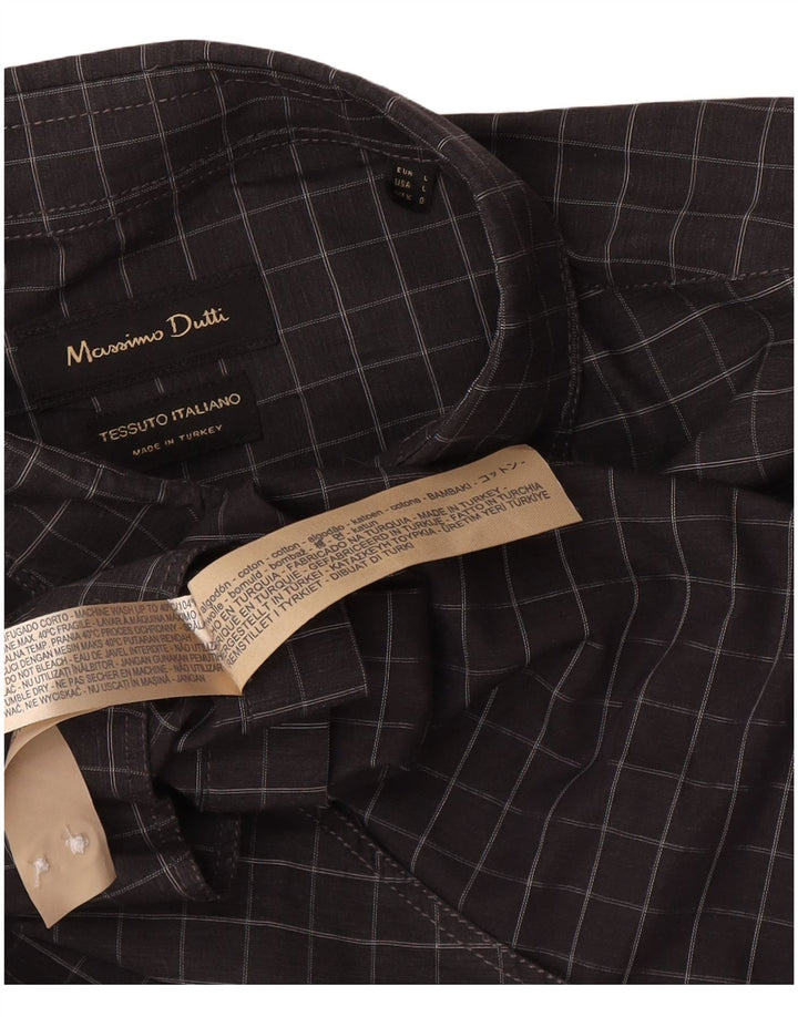 Massimo Dutti muška košulja veliki sivi karirani pamuk