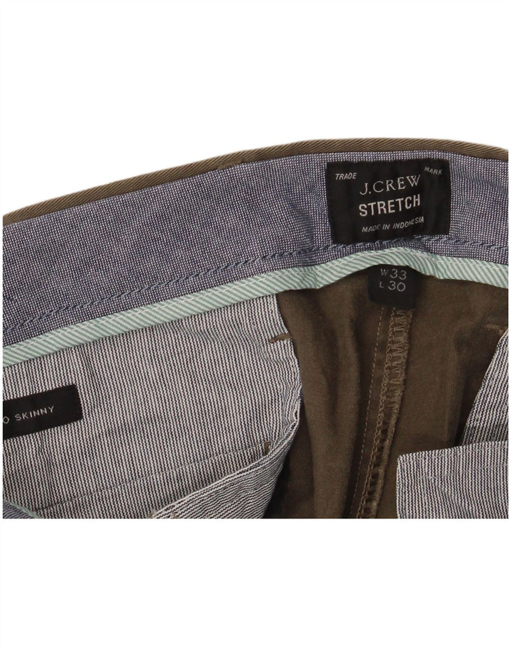 J. CREW Muške uske chino hlače W33 L30 kaki pamuk