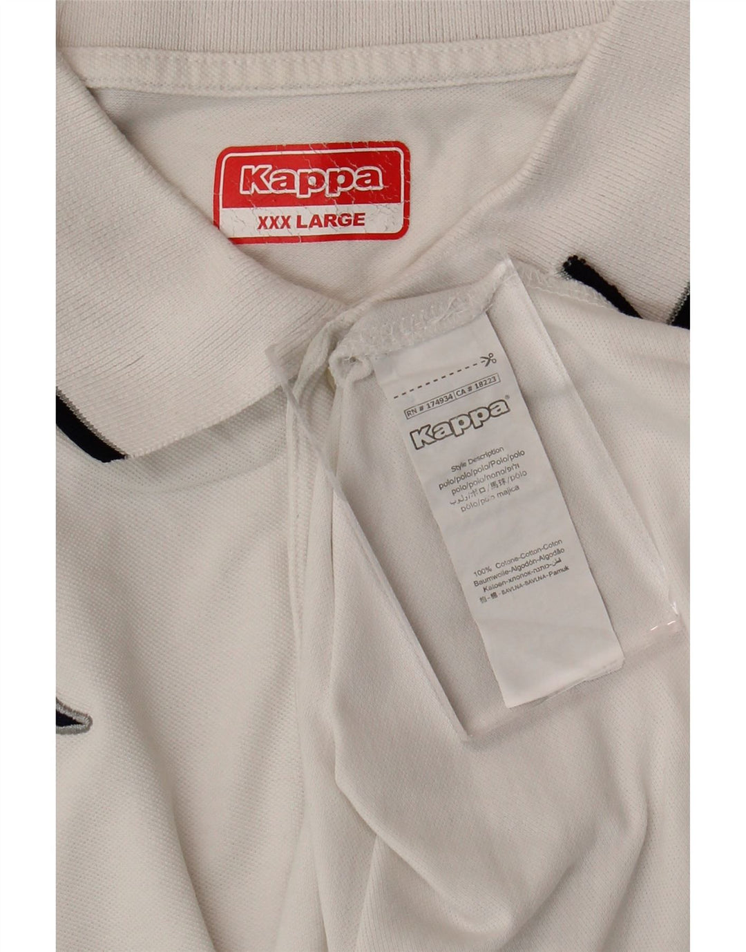 KAPPA muška polo majica 3XL bijeli pamuk