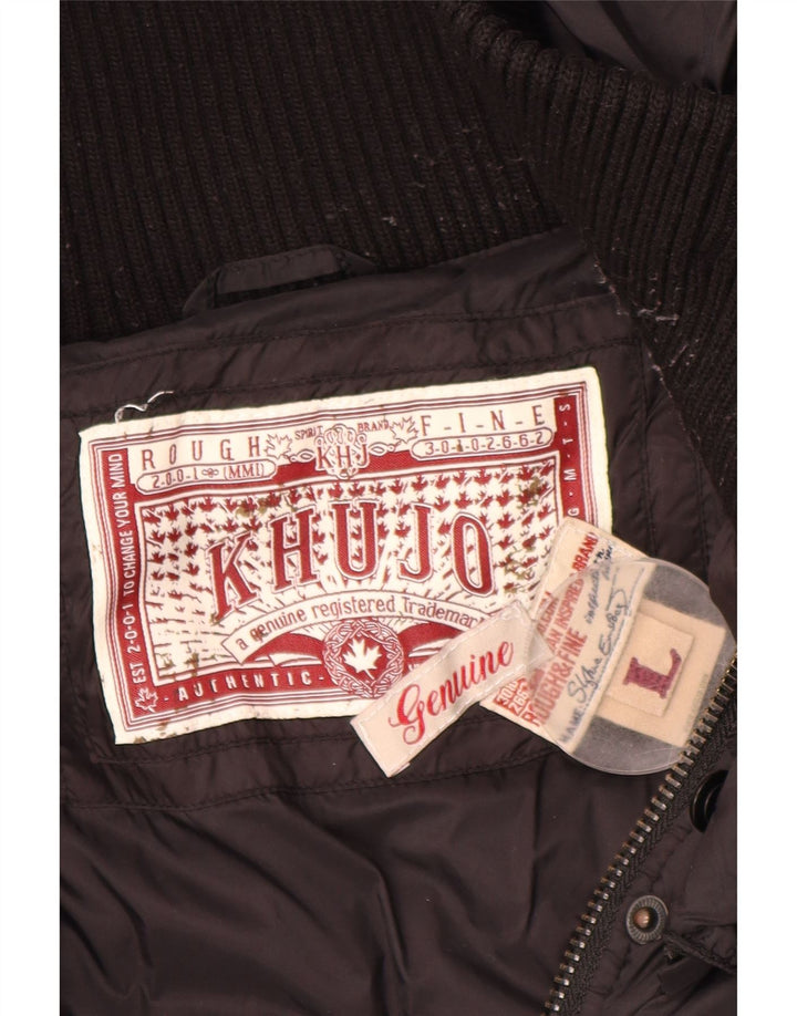 KHUJO ženska podstavljena jakna s kapuljačom UK 16 Veliki crni najlon