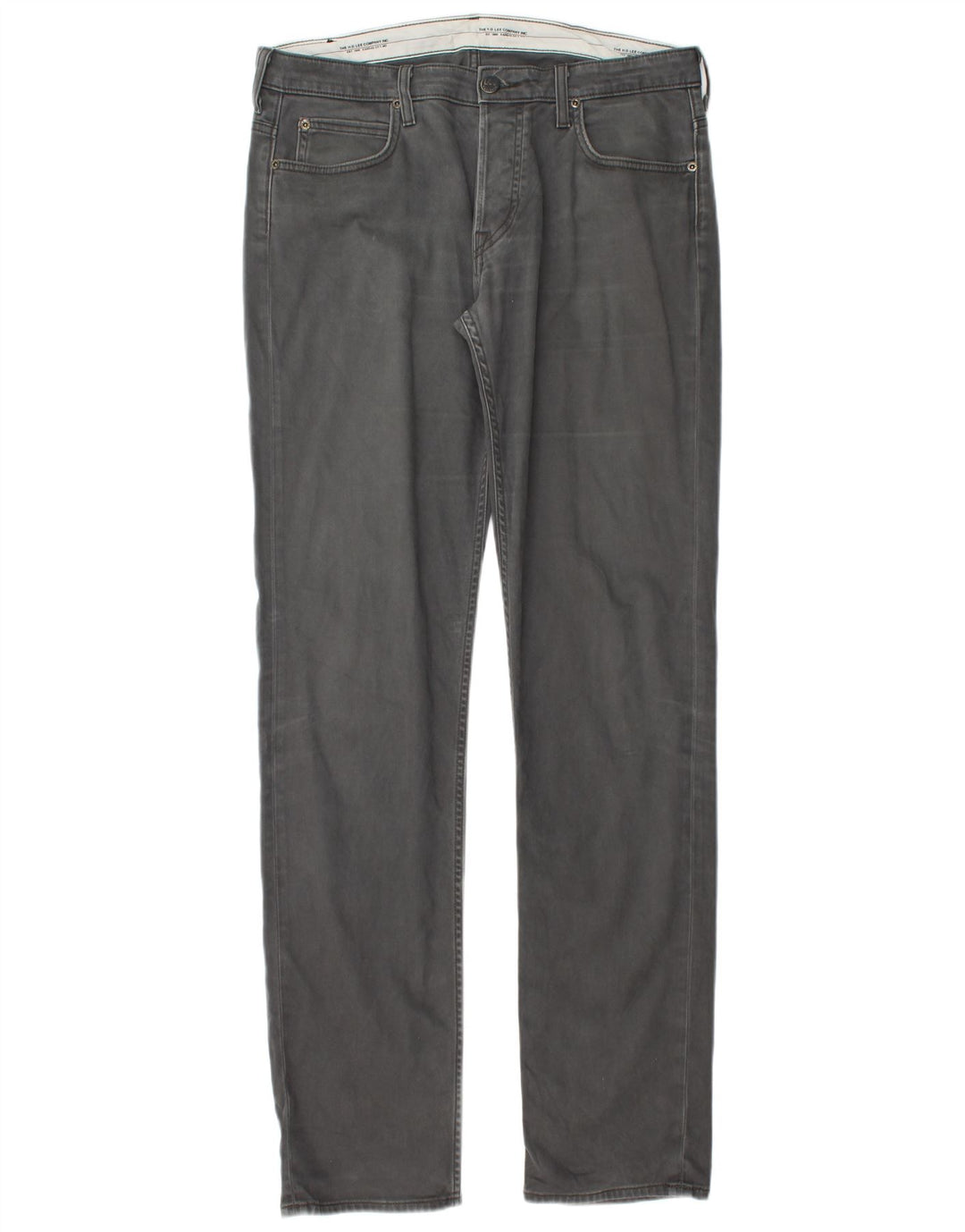 LEE Mens Powell Straight Casual Trousers W34 L36 Grey Cotton