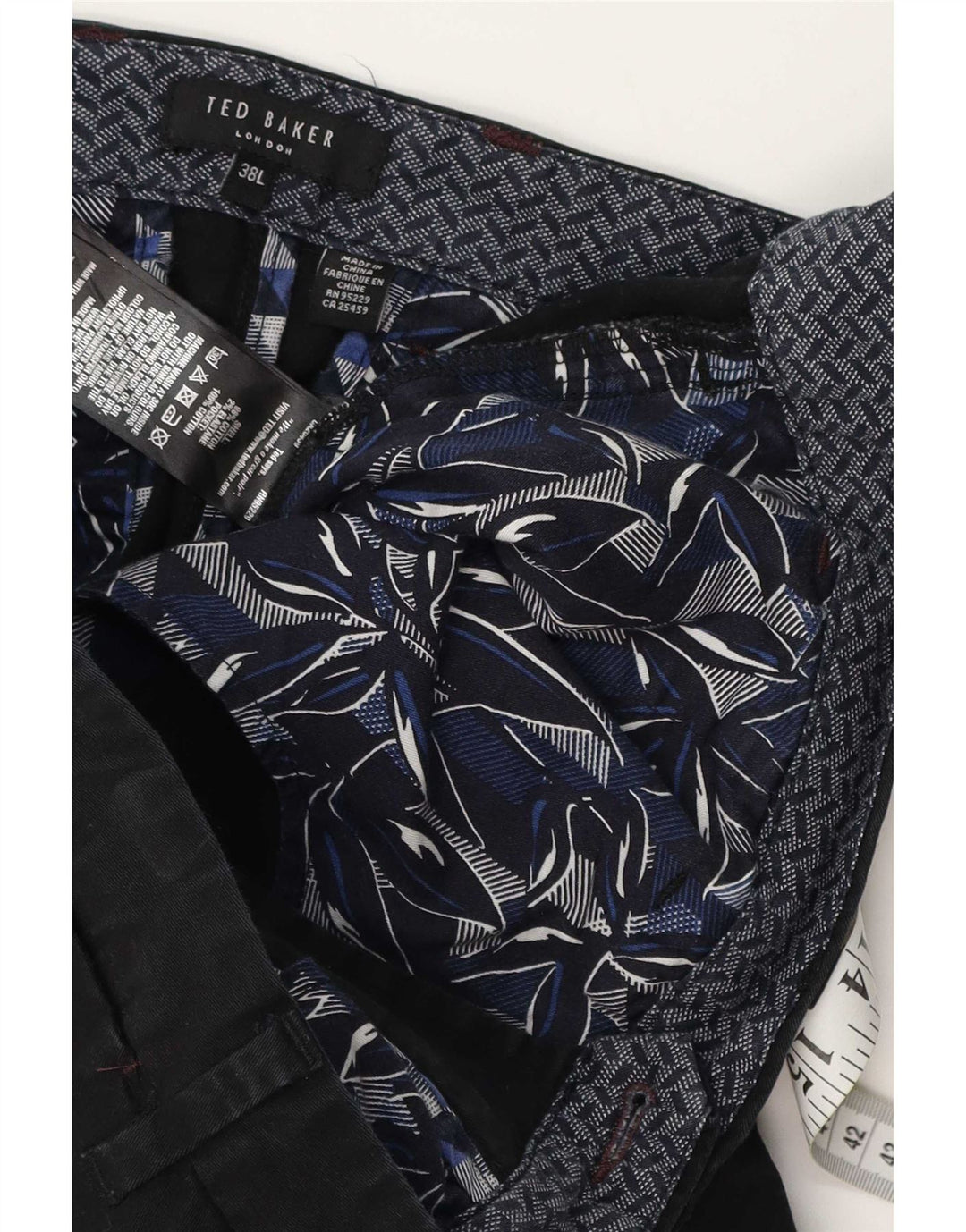 Ted Baker muške uske hlače W38 L34 crni pamuk