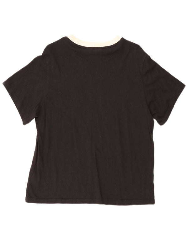 ADIDAS ženska majica kratkih rukava UK 12 srednje crni pamuk