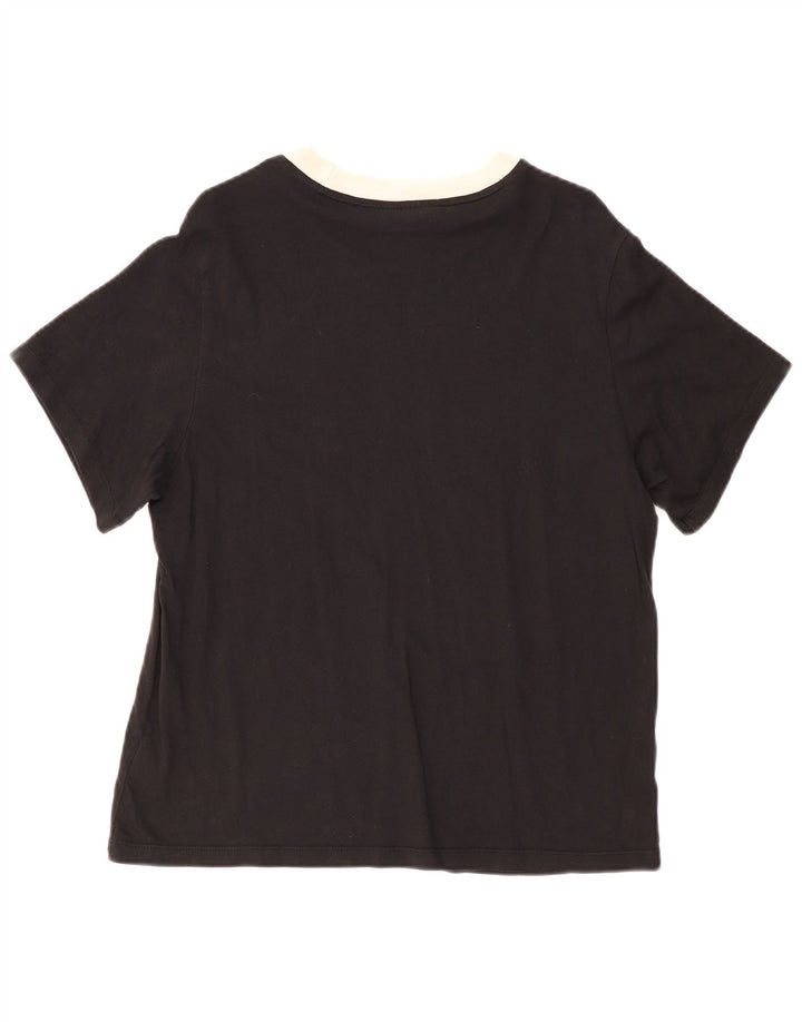 ADIDAS ženska majica kratkih rukava UK 12 srednje crni pamuk