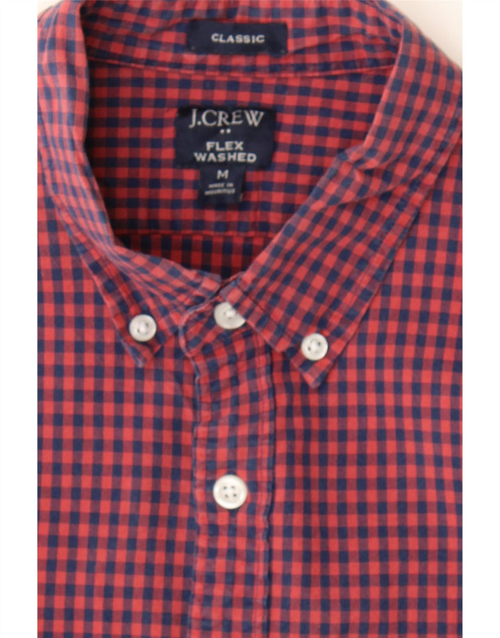 J. CREW Mens Flex Classic Fit Shirt Medium Red Check Cotton Vintage J. Crew and Second-Hand J. Crew from Messina Hembry 
