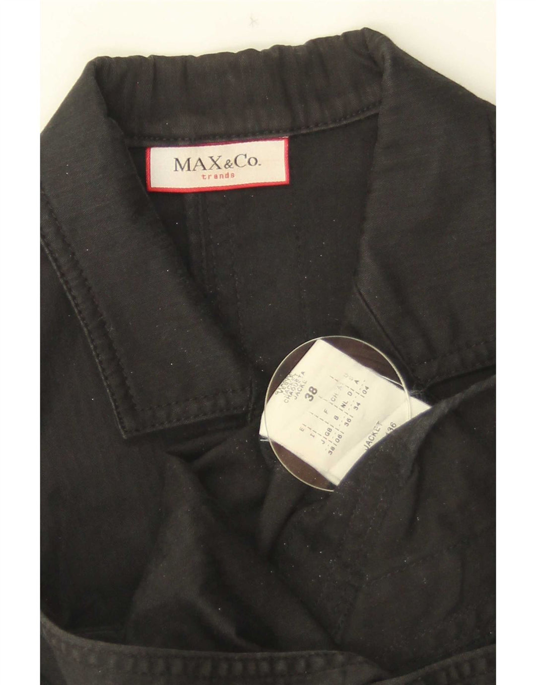Max & Co. Ženska jakna sako s 2 gumba 3/4 rukava UK 6 XS crni pamuk
