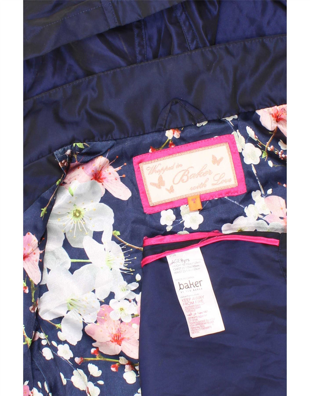 Ted Baker baloner s kapuljačom za djevojčice 7-8 godina tamnoplavi