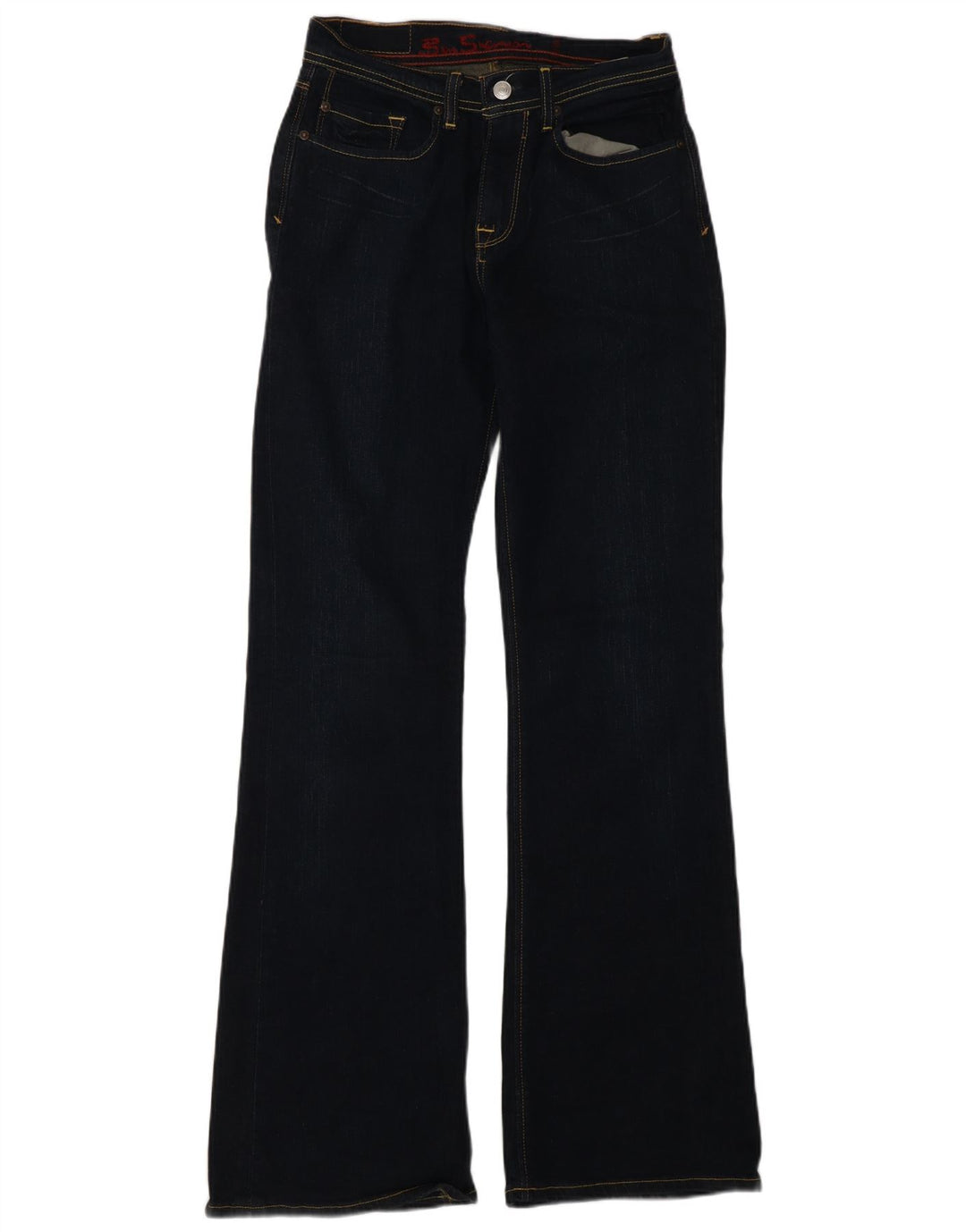 Ženske traperice Ben Sherman s bootcutom W28 L32 tamnoplavi pamuk