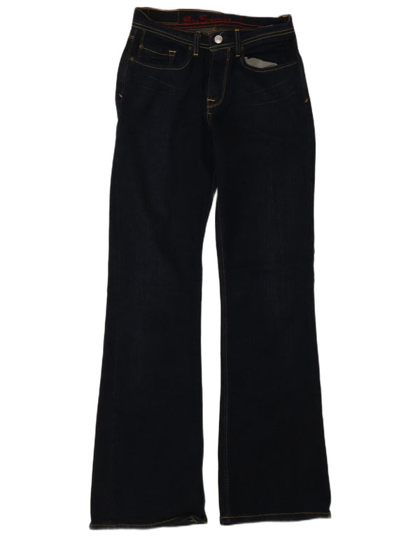 Ženske traperice Ben Sherman s bootcutom W28 L32 tamnoplavi pamuk