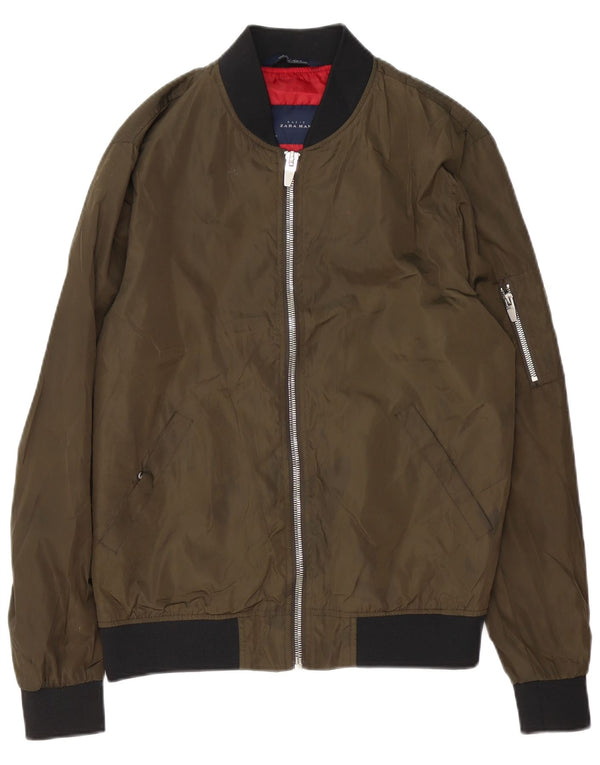 Zara muška bomber jakna UK 38 Srednje zeleni poliester