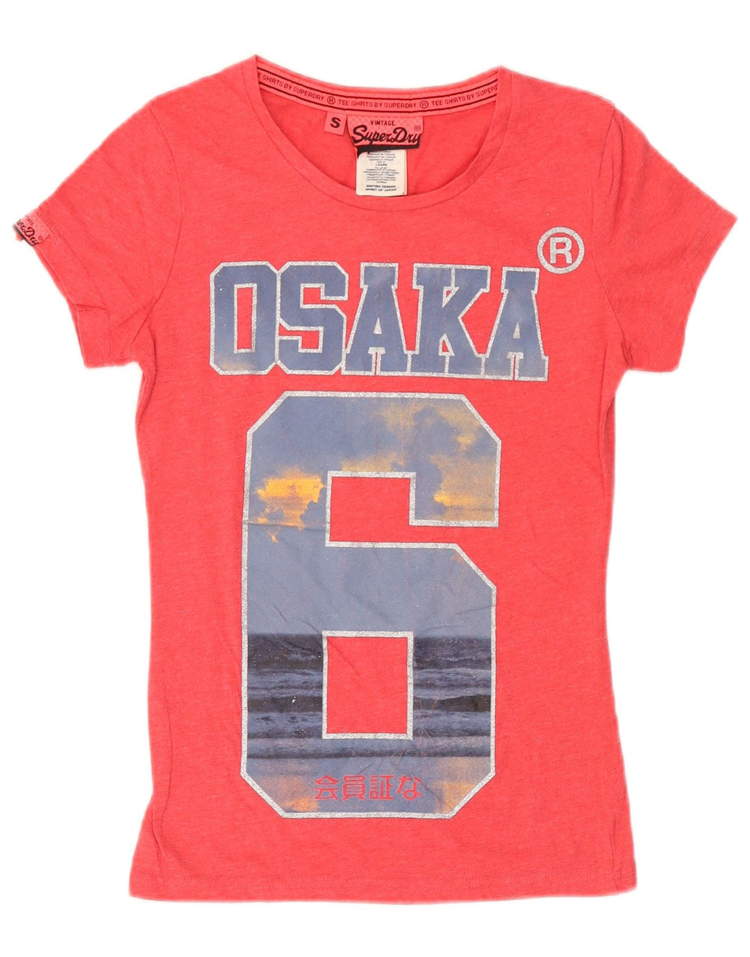 Superdry ženska majica kratkih rukava Osaka Graphic UK 10 Small Pink Pamuk