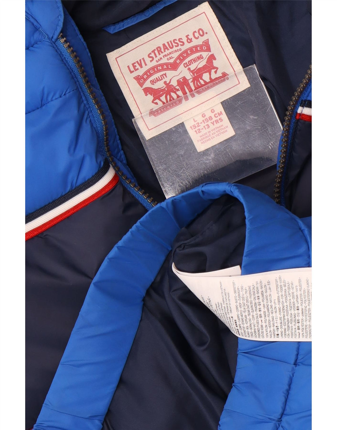 Levi's Boys grafička podstavljena jakna s kapuljačom 12-13 godina velika plava boja