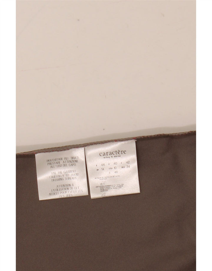 Caractere ženska slip haljina UK 14 velika smeđa acetat