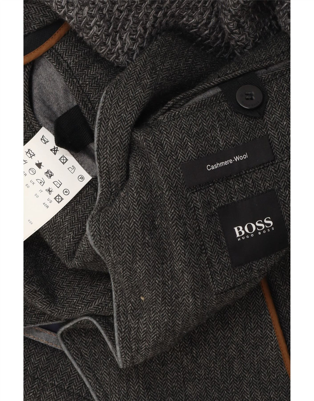 HUGO BOSS Muška jakna sa 3 gumba EU 50 velika siva riblja kost