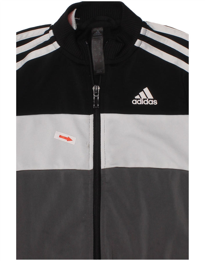Gornja jakna od trenirke Adidas za dječake 3-4 godine, crna poliesterska boja