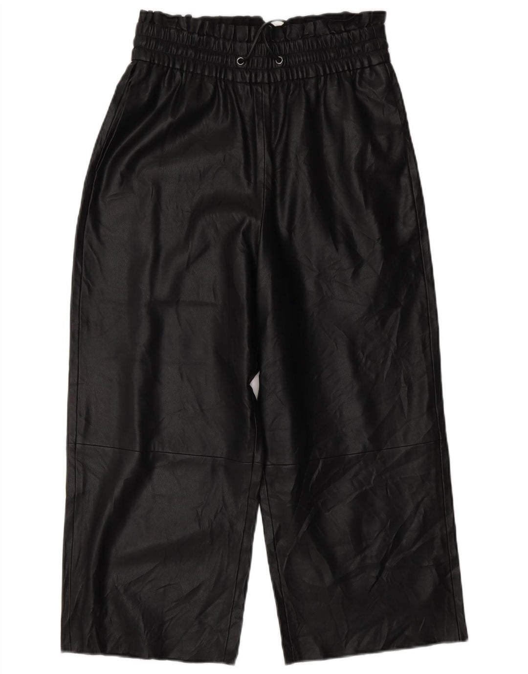 ZARA ženske široke kratke hlače od umjetne kože XS W25 L20 crne