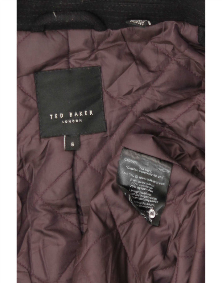 Muški kaput s kapuljačom Ted Baker, crna vunena veličina 6 XL