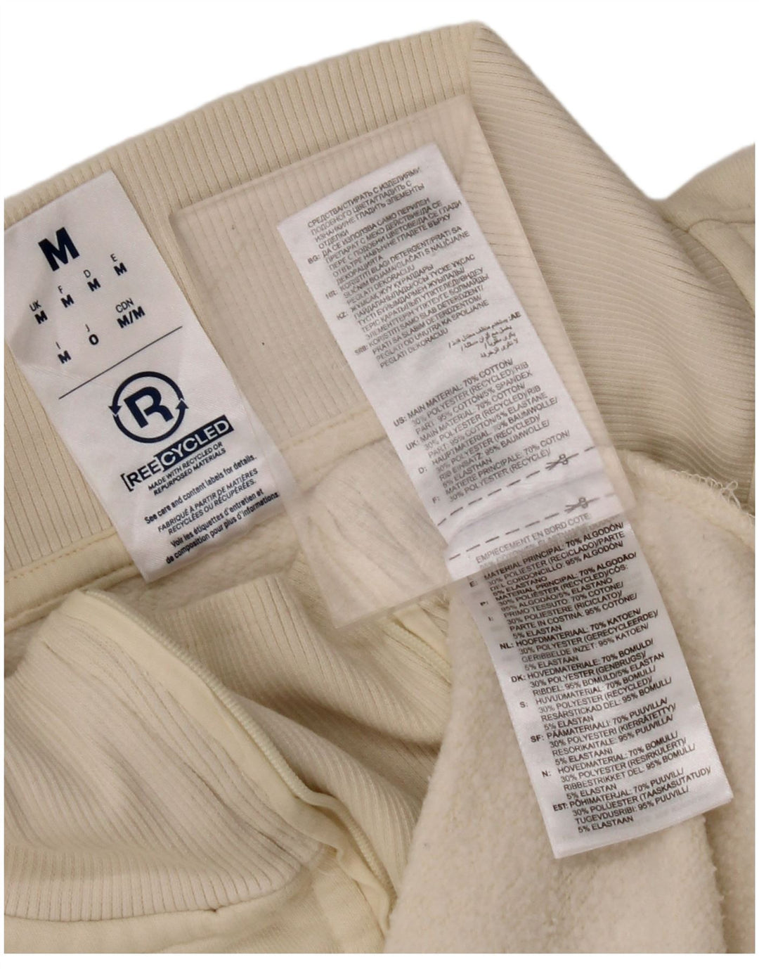 REEBOK Muška dukserica s izrezom i patentnim zatvaračem, srednje bijelog pamuka