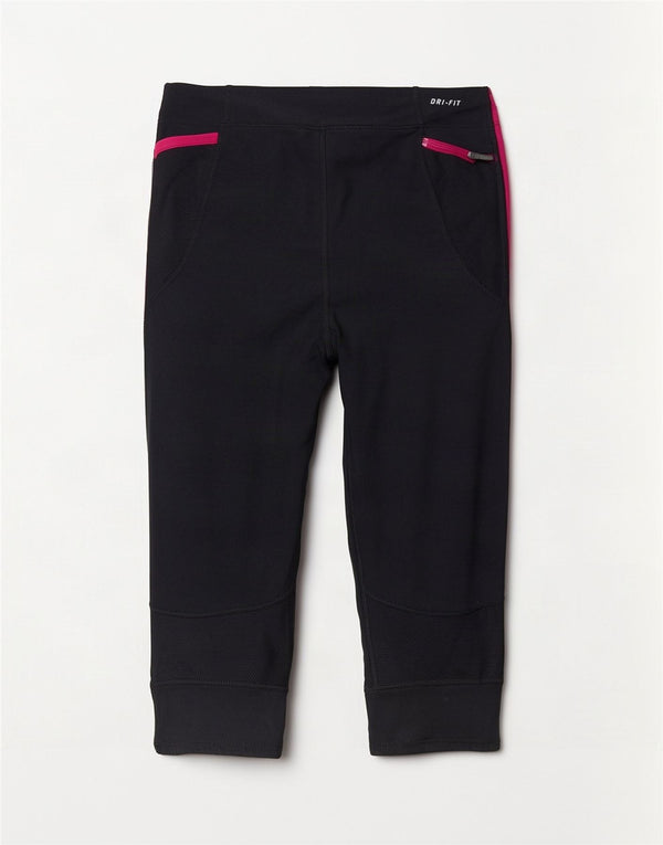 Nike Ženske Dri Fit Capri Leggings UK 14 Large Black Colourblock Poliester