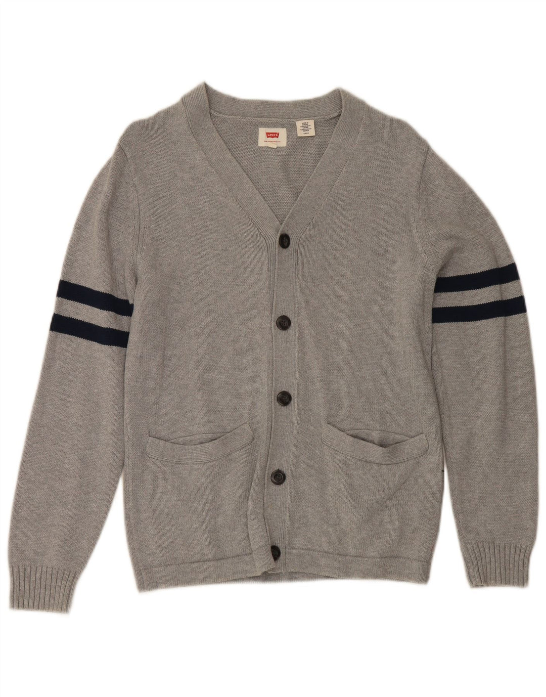 Levi's muški kardigan pulover mali sivi pamuk na pruge