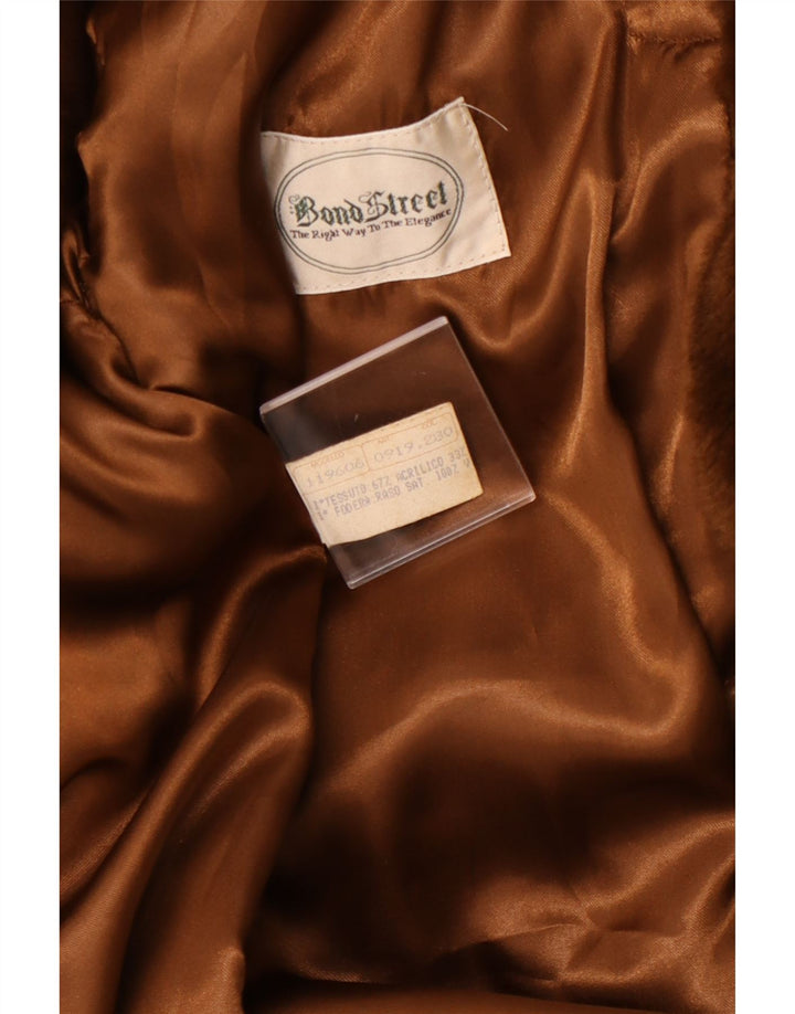 BOND STREET Ženski kaput od umjetnog krzna s kapuljačom IT 44 Srednje smeđi akril