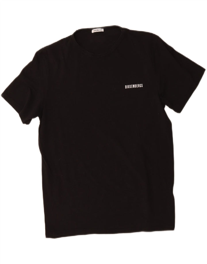 BIKKEMBERGS Mens Graphic T-Shirt Top Medium Black Vintage Bikkembergs and Second-Hand Bikkembergs from Messina Hembry 