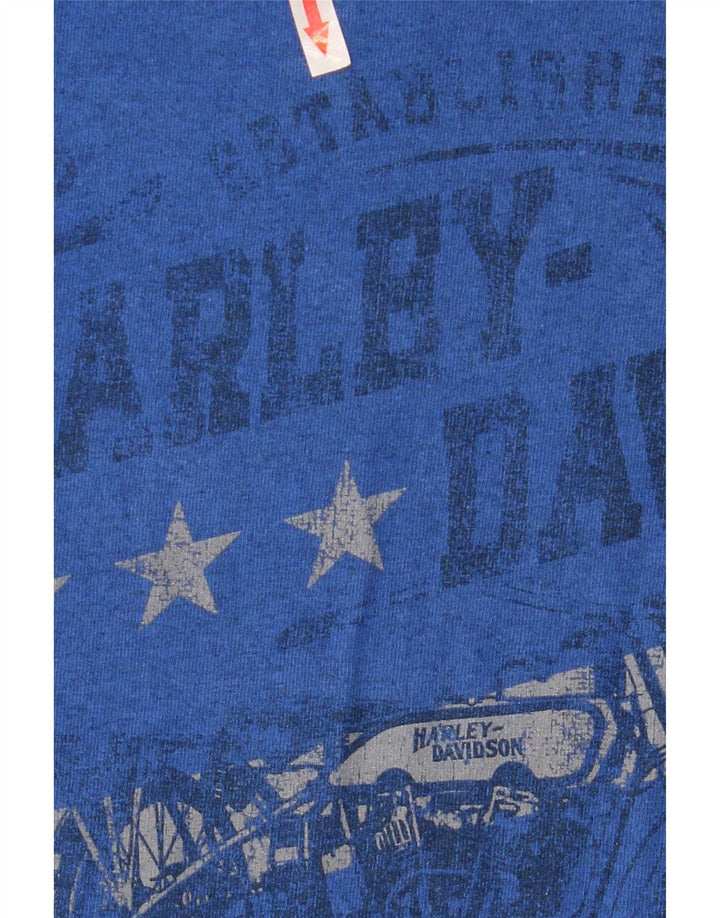 Harley Davidson muška grafička majica kratkih rukava Mali plavi motocikl