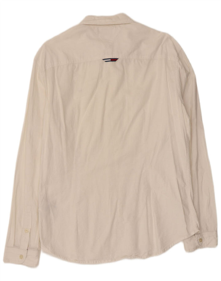 TOMMY HILFIGER Muška uska košulja Srednje bijeli pamuk