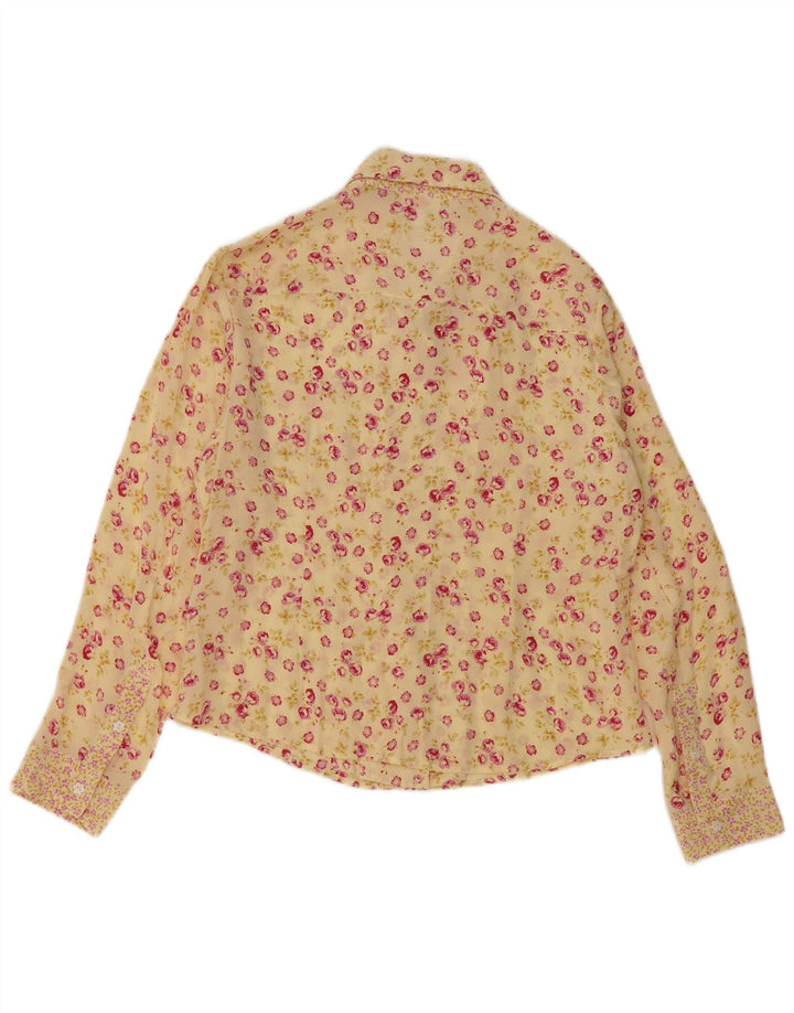 CHERIE Ženska košulja Bluza IT 46 Velika žuta cvjetna svila