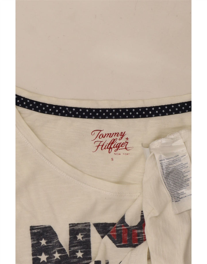 TOMMY HILFIGER Ženska prevelika majica s kratkim rukavima UK 10 Mala bijela