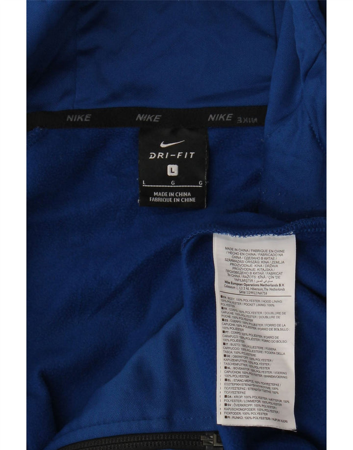 Nike muški Dri Fit Zip pulover s kapuljačom veliki plavi poliester