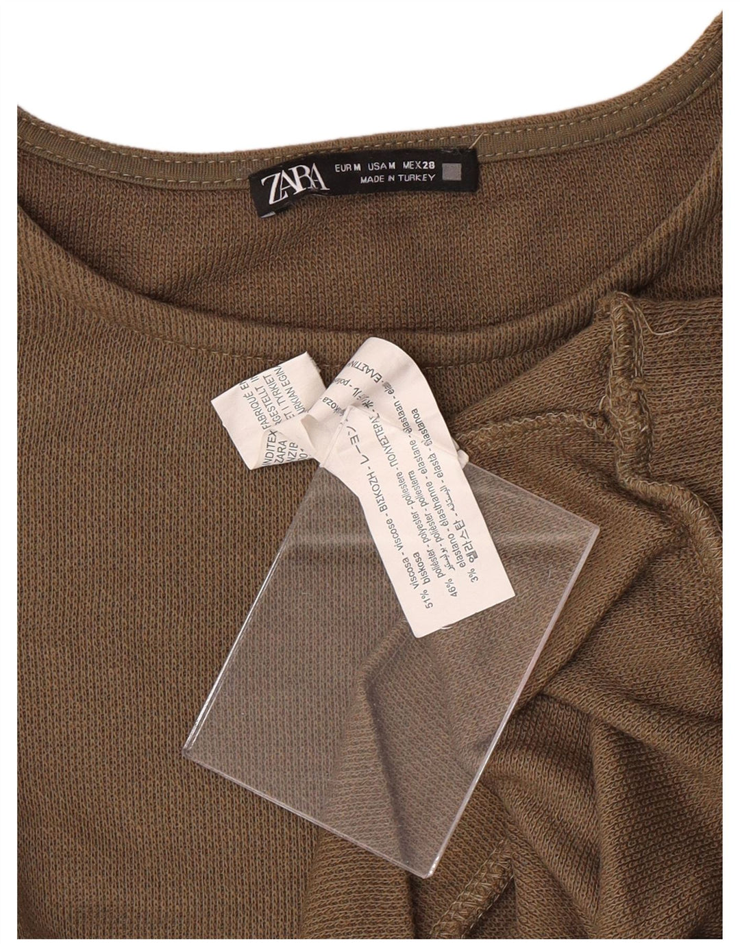 ZARA Ženska majica s kratkim rukavima UK 12 Srednje smeđa viskoza