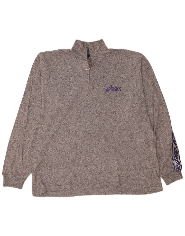 ASICS muška majica dugih rukava s izrezom i patentnim zatvaračem, siva