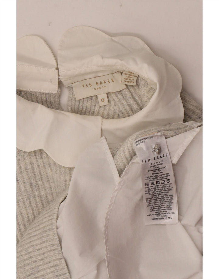 Ted Baker Ženski pulover s okruglim izrezom US 0 2XS Siva vunena