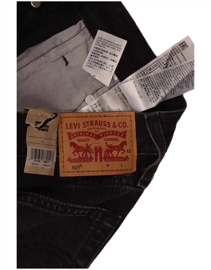 LEVI'S ženske 501 traper kratke hlače W25 XS crni pamuk