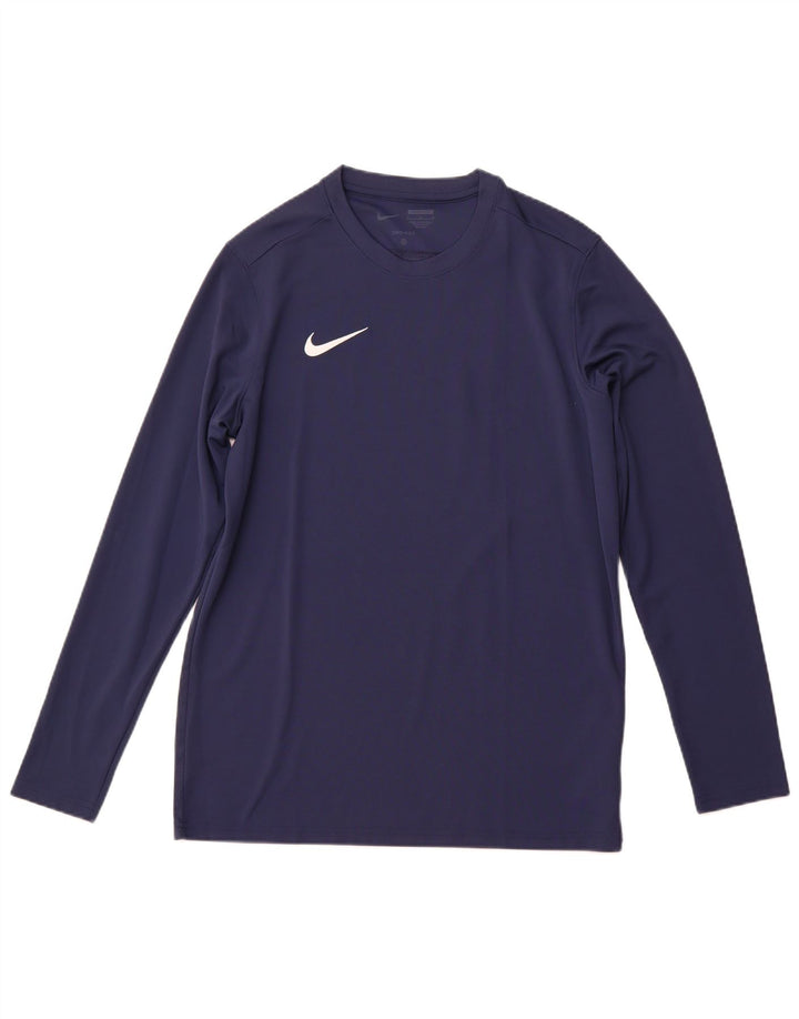 NIKE muška Dri Fit Slim Fit majica dugih rukava, veliki tamnoplavi poliester