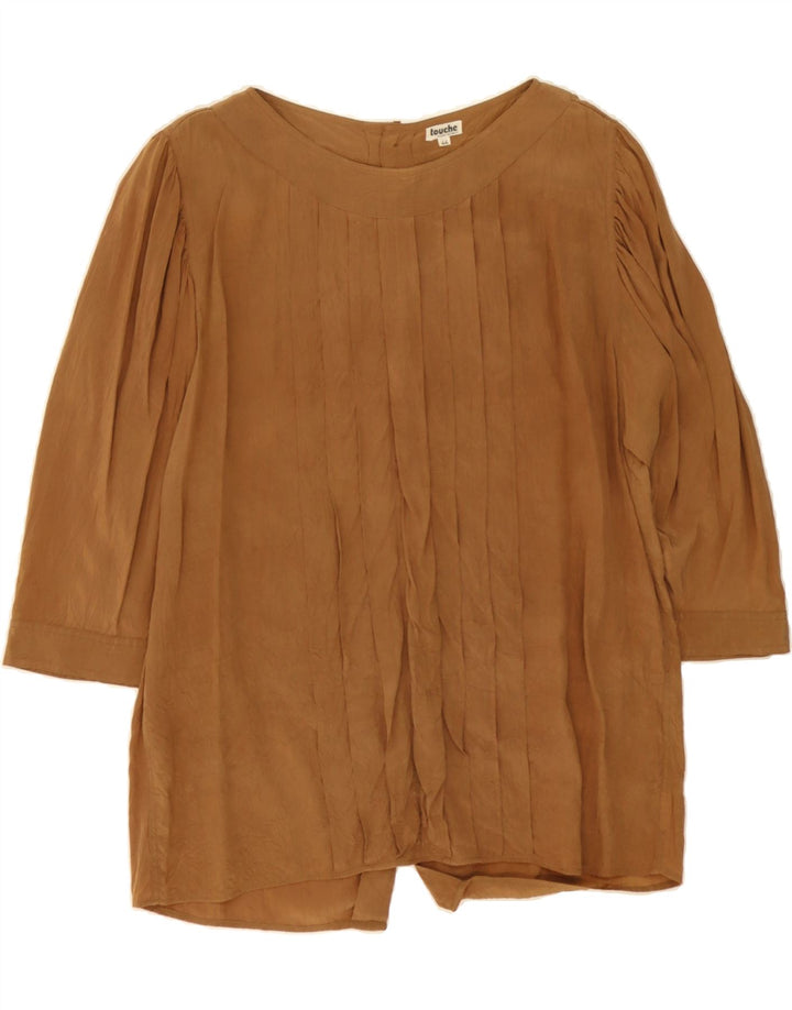 TOUCHE Womens Loose Fit 3/4 Sleeve Blouse Top IT 44 Medium Brown Vintage Touche and Second-Hand Touche from Messina Hembry 